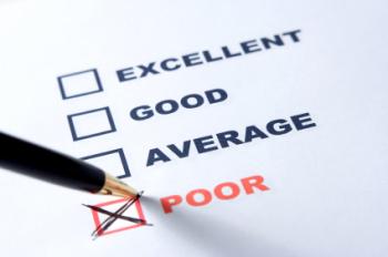 Tickboxes indicating excellent to poor relating to pension advice