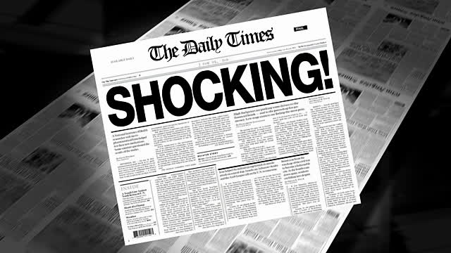 Newspaper mock-up with Shocking headline
